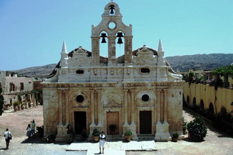 Panoramic View of Arkadi Monastery exterior