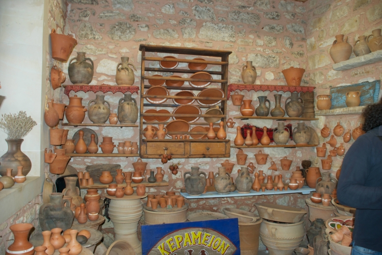 The inside of a Pottery shop 